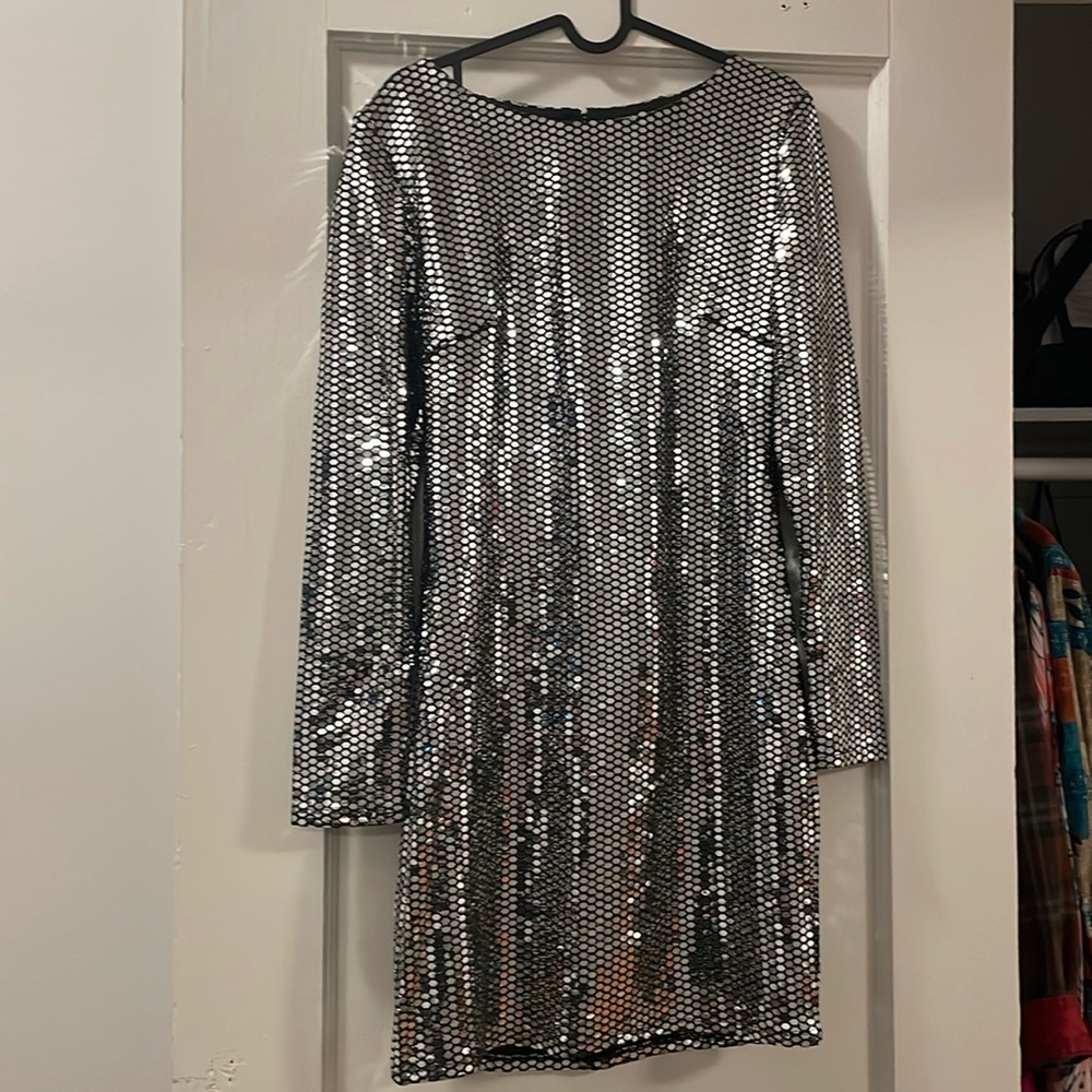 Silver disco mini dress size medium Charlotte Russe